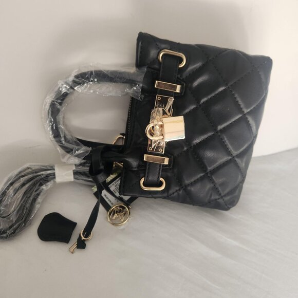 Badgley Mischka Mini Diamond Quilted Tote with front lock NWT - Picture 7 of 12